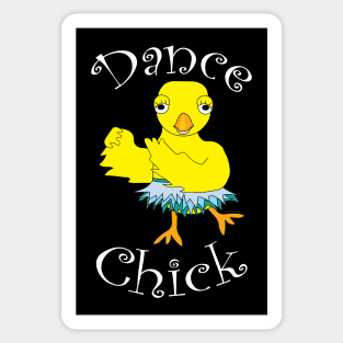 Dance Chick White Text Sticker